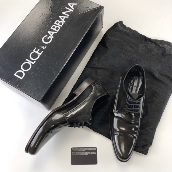 Dolce & Gabanna black leather men’s tie up dress shoes Size 9.5 main image 5